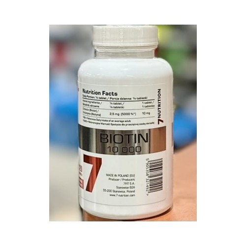 7Nutrition Biotin 10000 120 tab – Zdrowe włosy, skóra i paznokcie!